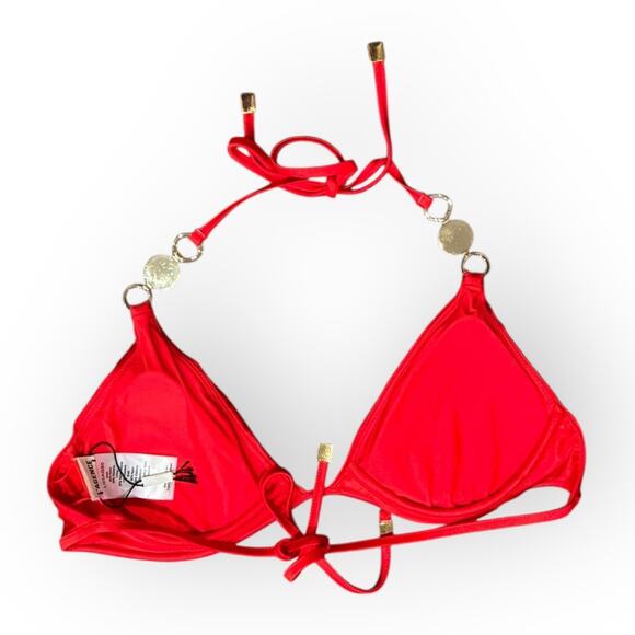 L'AGENCE Annabelle Shimmer Triangle Bikini Top Size Small - Picture 7 of 11